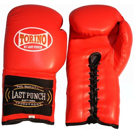 16oz Red Lace Up Boxing Gloves