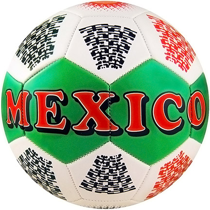 Mexico Soccer Ball, Green & White Red Letters