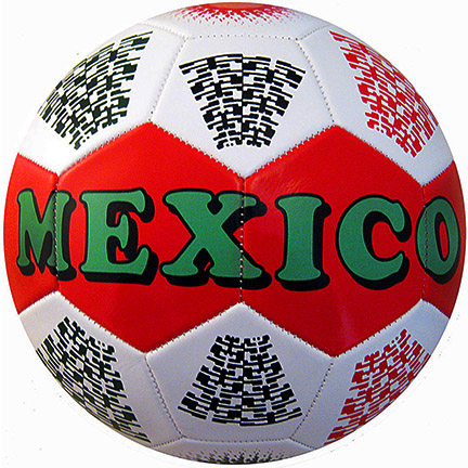 Mexico Soccer Ball, Red & White Green Letters