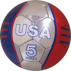Red Silver Blue Chrome USA Soccer Ball