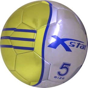 Silver Blue Yellow Chrome Size 5 Soccer Ball