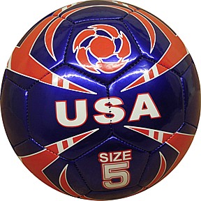 Official Size 4ply Soccer Ball USA Blue Red