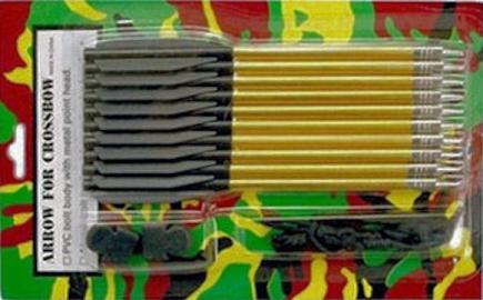 10 Pack Aluminum Crossbow Bolts W/ String