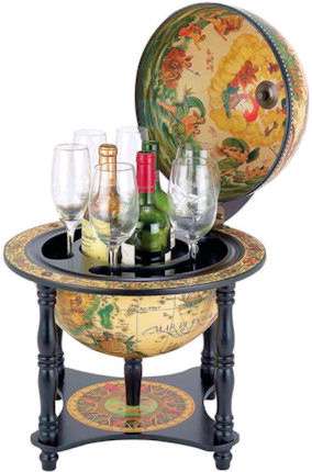 Small Wine Globe With Under Storage