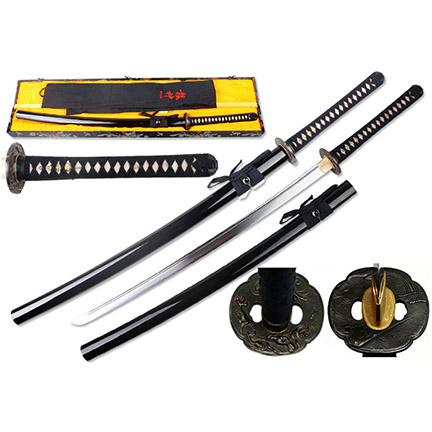 Defender 41.5" Hand Forged 1095 Carbon Steel Katana Samurai Sword with Wood Scabbard