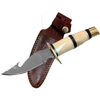 hunting knife gut skinner hook bone handle