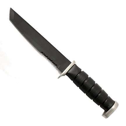 13 inch Tanto K-Bar Style Rubber Handle Black