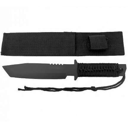 11 inch Black Tanto Hunting Knife Full Tang