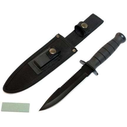 10.5 Inch Hunting Knife W/ Stone Carbon Steel