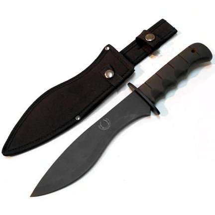 13.5 Inch Straight Gurkha Black Carbon Steel