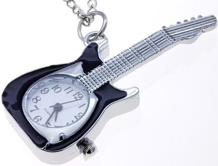 Black Guitar Necklace Watch