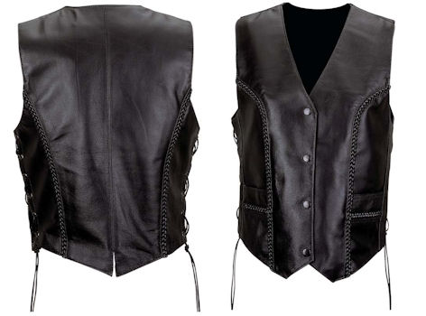 Womens Solid Leather Vest