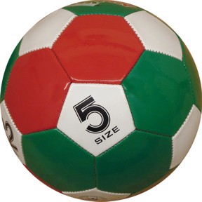 Size 5 Green, Red & White Panel Soccer Ball