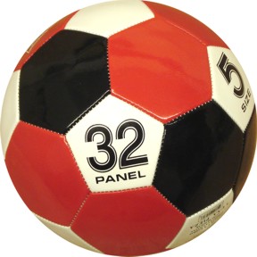 Size 5 Black, Red & White Panel Soccer Ball