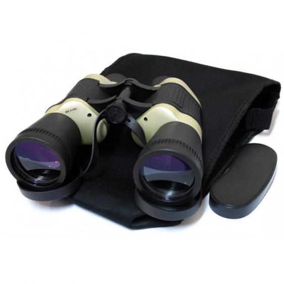 30X50 Black & Tan Free Focus High Resolution Compact Binoculars 119M/1000M