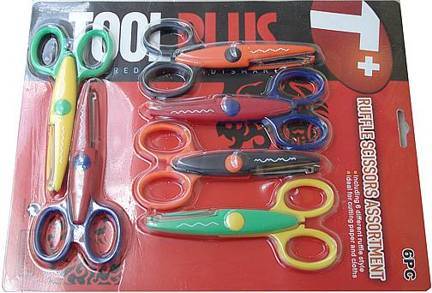 (Pack of 6) Colored Edge Cutting Scissors