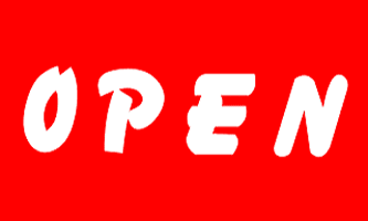 Open Red / White 3ft x 5ft Flag