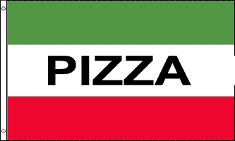 Pizza Green / Red 3ft x 5ft Flag