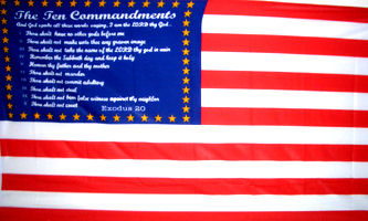 thumbnail image 2 of Ten Commandments 3x5 Flag – Vertical Banner, 100D Woven Poly Nylon, Trade Winds 2 of 3
