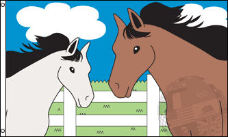 Two Farm Horses Flag 3ft x 5ft