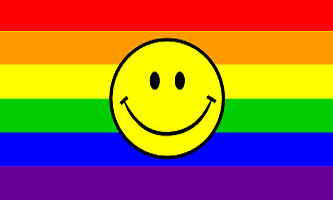 Rainbow Happy Face Flag 3ft x 5ft