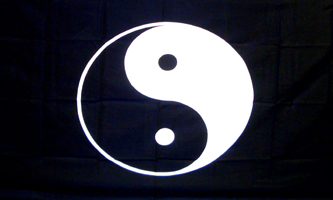 RFCO Ying Yang Flag – 3x5 Foot Polyester Banner With Grommets, Black & White