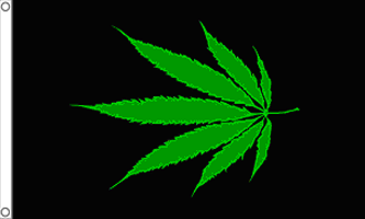 Green Leaf  Marijuana Black 