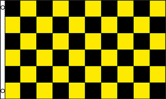 3' x 5' Flag Black & Yellow Checkered