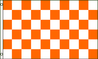 3' x 5' Flag Orange & White Checkered