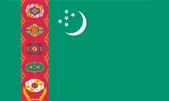 Turkmenistan 3ft x 5ft Country Flag