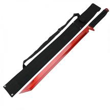 27" Red Ninja Sword Stainless Steel with Sheath
