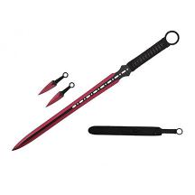27" / 7" Red 2 Tone Blade Sword with Sheath Stainless