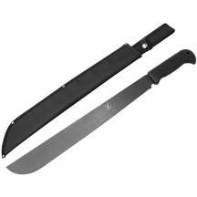18" Mid Size Hunting Machete with Sheath All Black