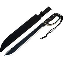 25" Black Machete Sword Hard Plastic Handle with Black Sheath
