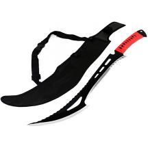 24" Full Tang Hunting Sword With Red Handle & Sheath