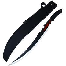 25" Full Tang Black Ninja Sword Nylon Handle with Sheath