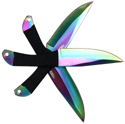 Set of 3 Multicolor blade throwing knives w/sheath