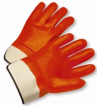 WG1017OR PVC Coated Canvas Gloves Jersey Lining