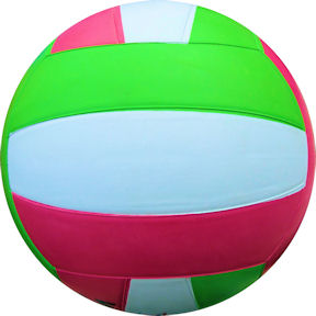 #5 Pink Green Rubber Volleyball