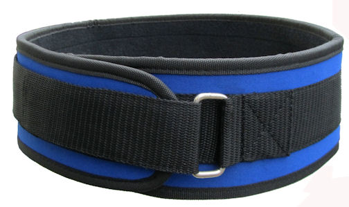 SU244 4 Blue Nylon Weight Lifting Belt
